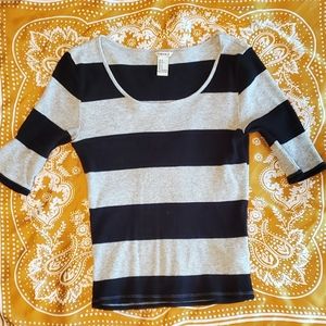 Half Sleeve Striped Top